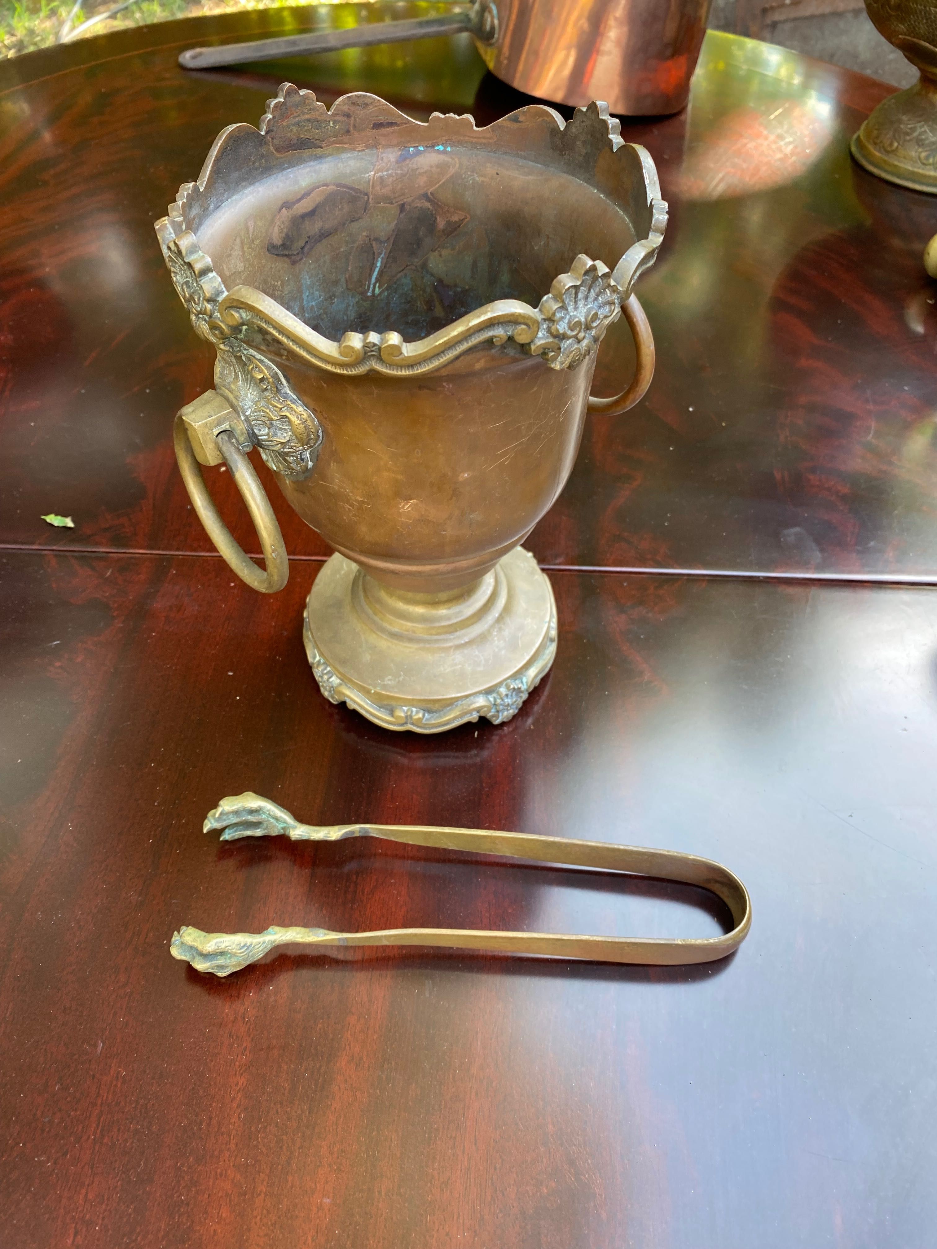Balde de Gelo Cobre com Pinça garras de Águia 21 cm Centenário