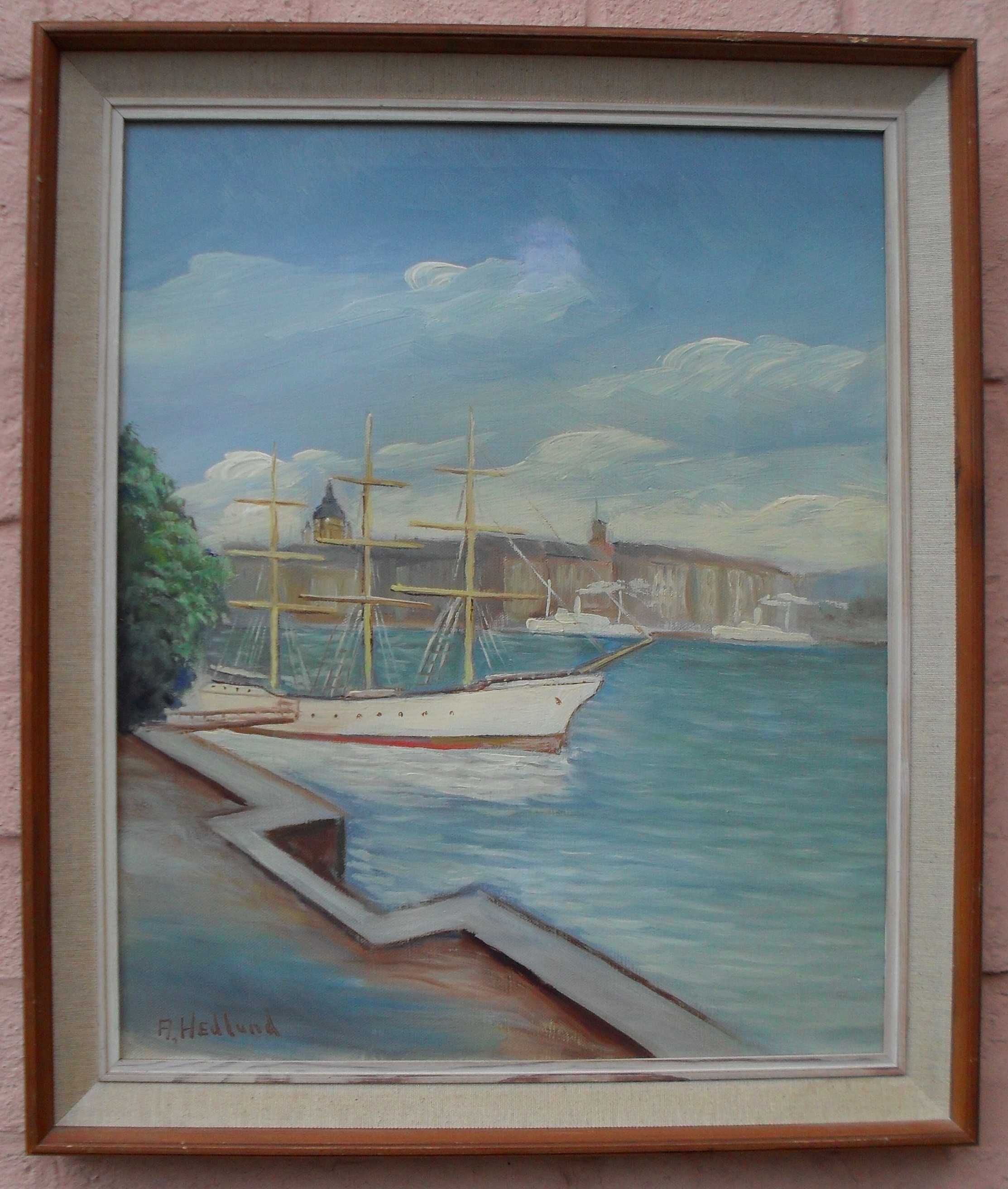 Obraz Olejny na Płótnie  Alfred Hedlund
Marynistyka . 54 x 45 cm