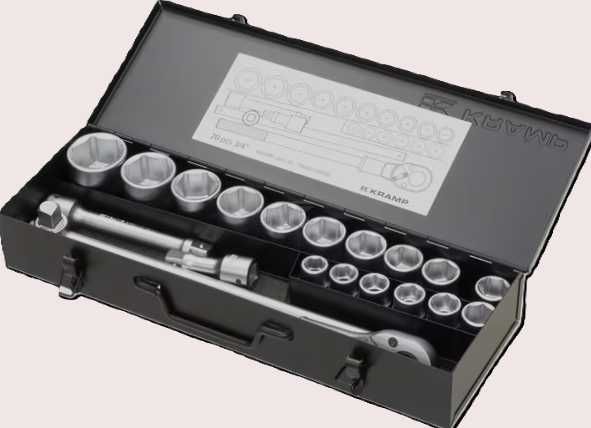 Zestaw kluczy nasadowych 3/4” 20 elementów