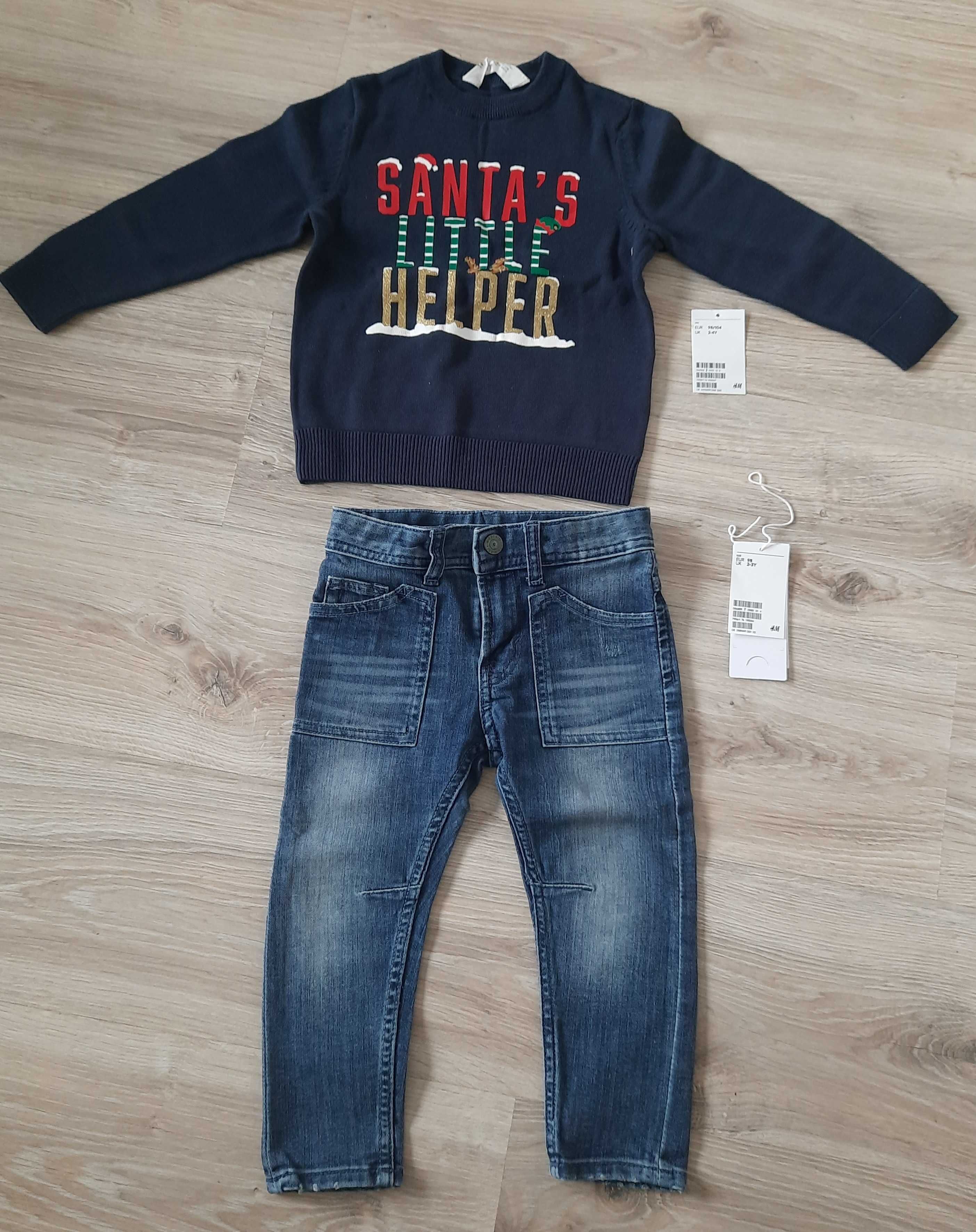 Spodnie i sweterek na Święta H&M rozm.98/104