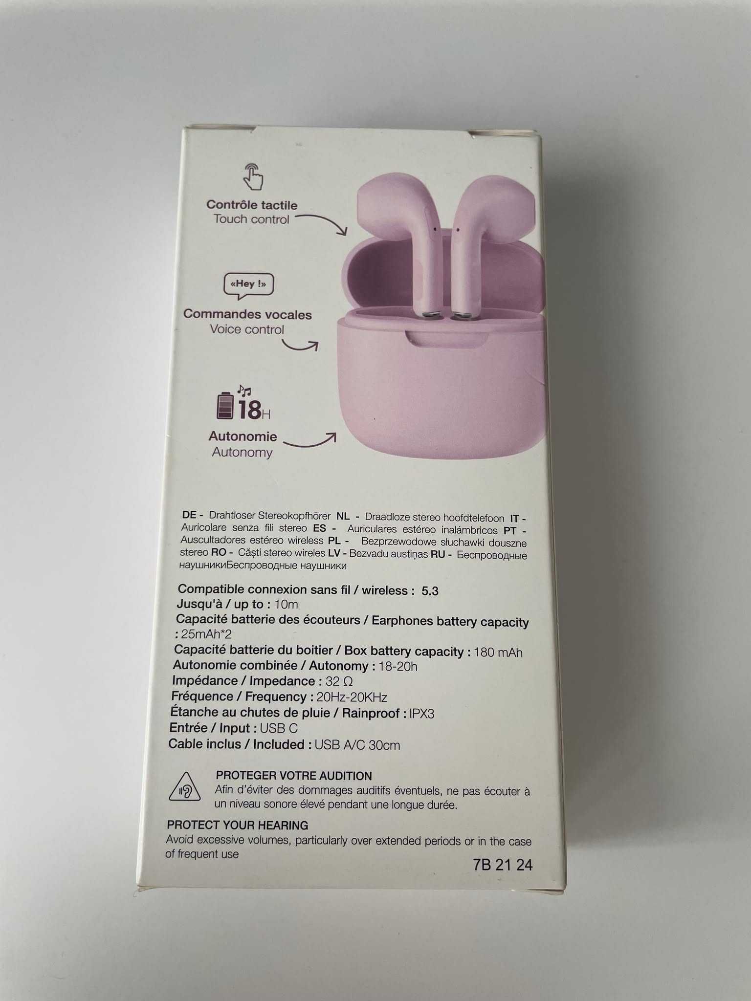 Nowe słuchawki bezprzewodowe Bluetooth BIGBEN COLORBUDS różowe