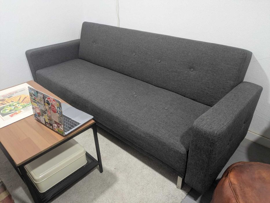 Sofá-cama cinzento 2pax