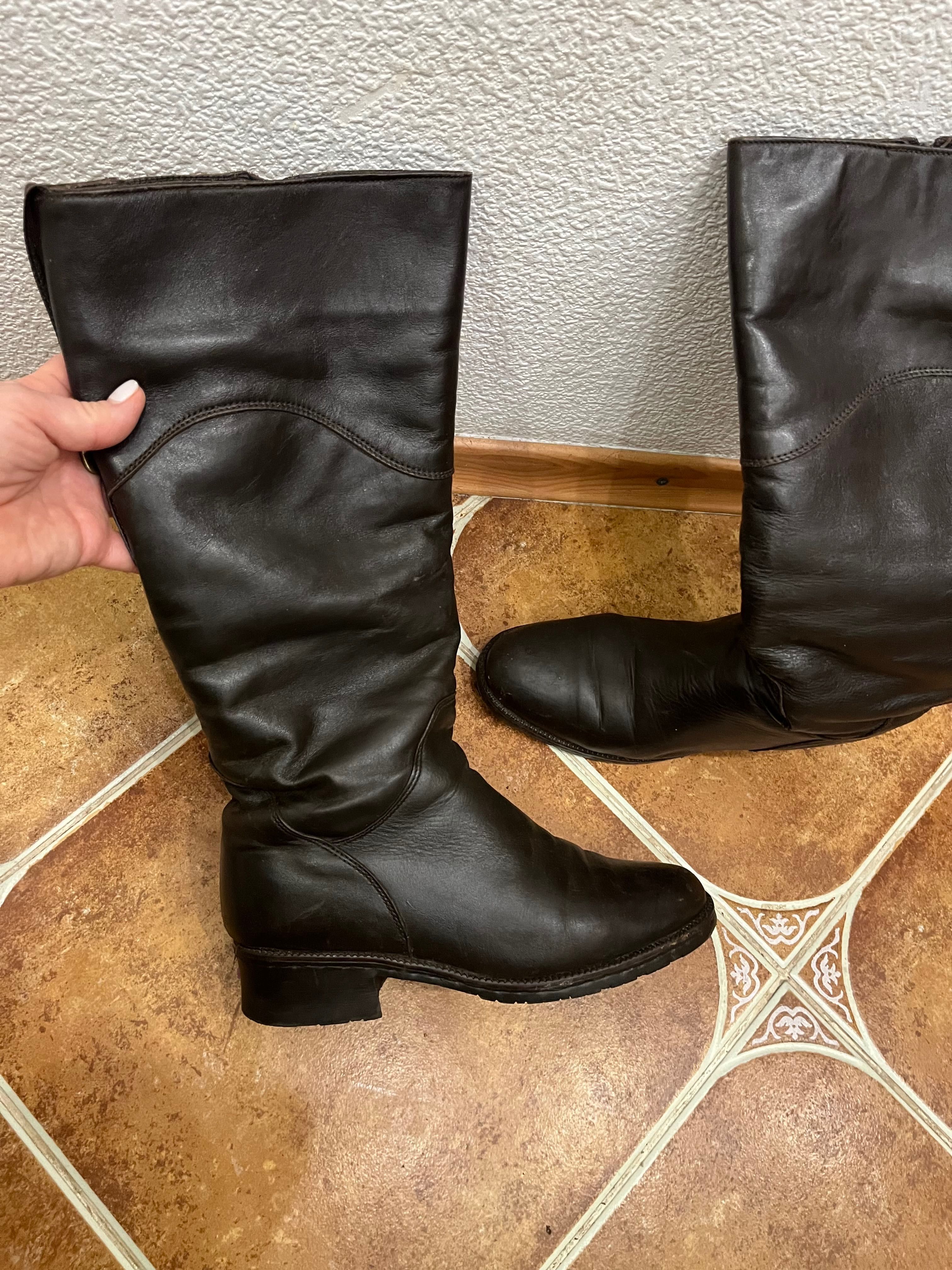 Шкіряні коричневі зимові жіночі черевики 39 розмір