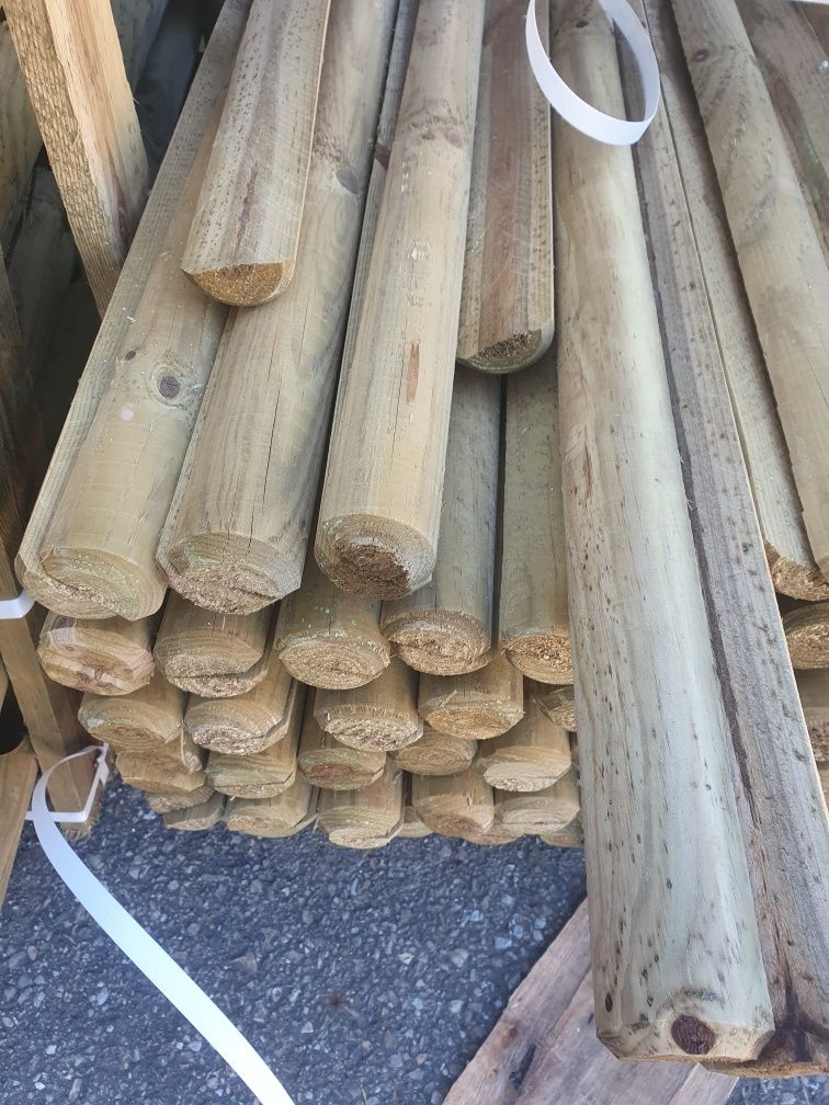 Półwałki sosnowe 5x150 cm impregnowane – do ogrodu, rabat, ogrodzenia