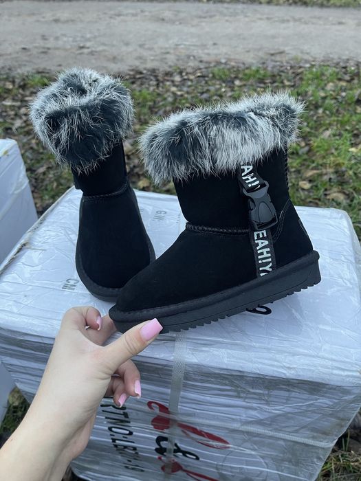 Угги замшові для дівчинки, уги дитячі, зимове взуття 26-30рр