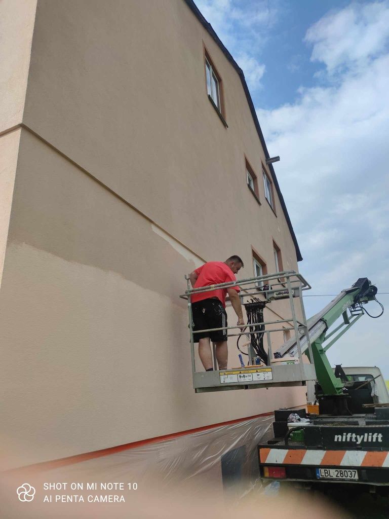 Mycie,malowanie elewacji,ścinka,wycinka drzew,zwyżka,podnośnik koszowy