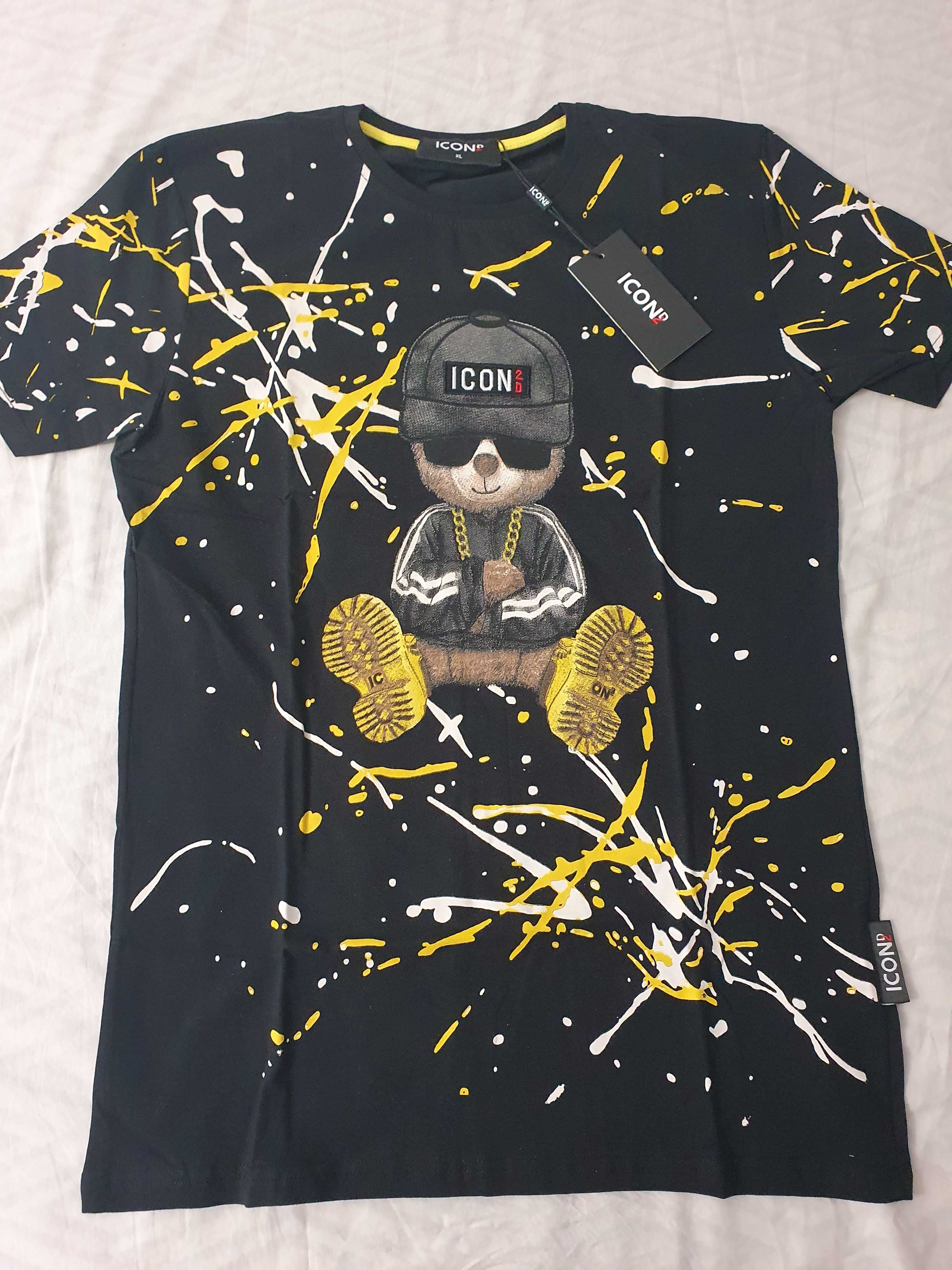 NOWA męska koszulka Dsquared t-shirt dsq icon bluzka d2 miś xl