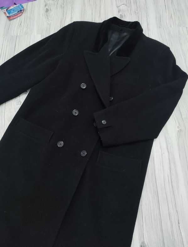 Damski klasyczny czarny płaszcz, C&A, 42-44