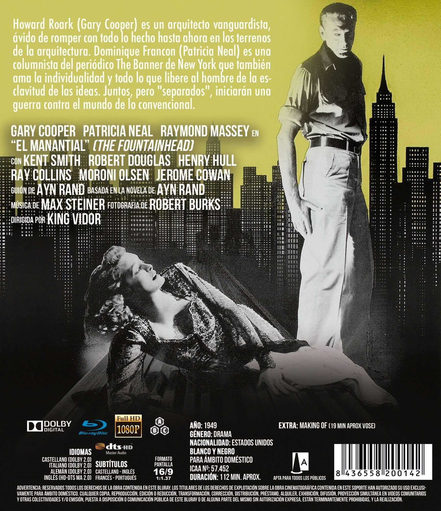 El Manantial/Vontade Indómita (Blu-Ray)-Importado