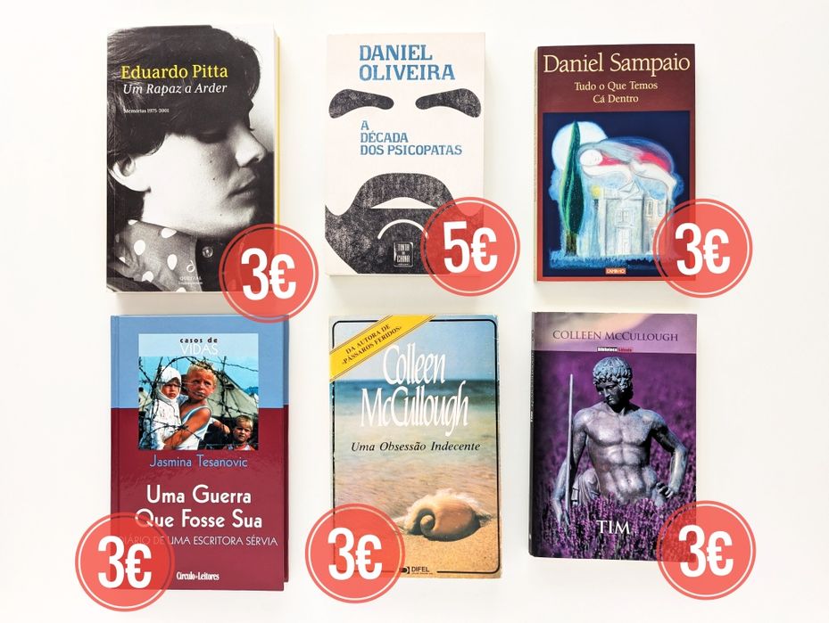 Livros de vários temas e autores em excelente estado