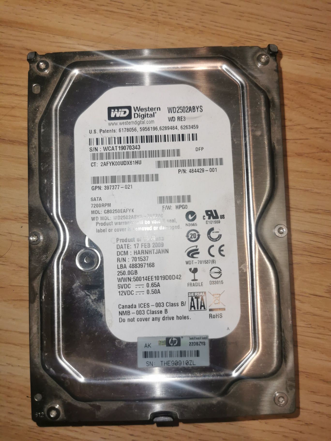 250 Gb Жорсткий диск, HDD, WD 250Gb. Western Digital 250