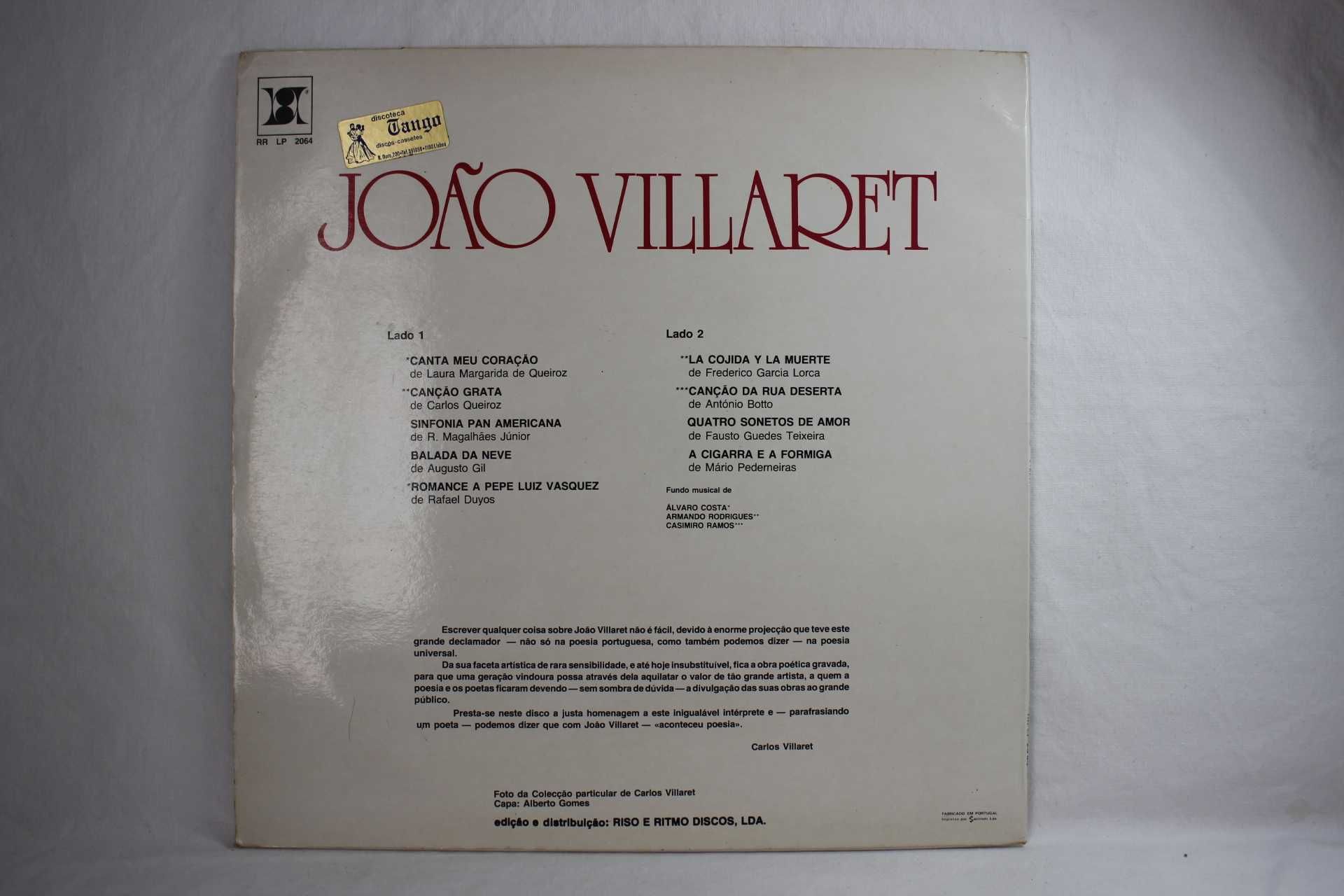 Disco de vinil - Lp - João Villaret