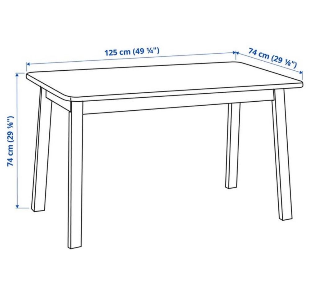 Stół Ikea Norraker oraz 2 krzesła - biala brzoza