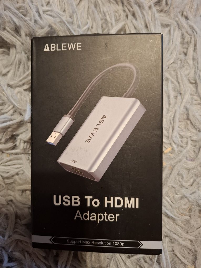 Adapter USB do HDMI ABLEWE, ulepszony aluminiowy konwerter audio-wideo