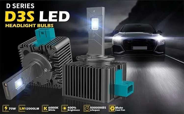 Led лампи D1S D2S D3S CANbus авто світло заміна ксенону на лед 12V 6K
