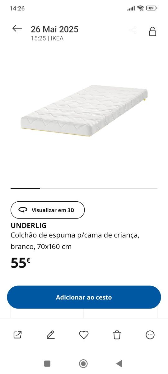 Cama crianças + colchão + protetor