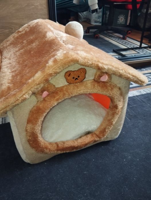 Ciepła zimowa pluszowa buda dla psa kota kojec