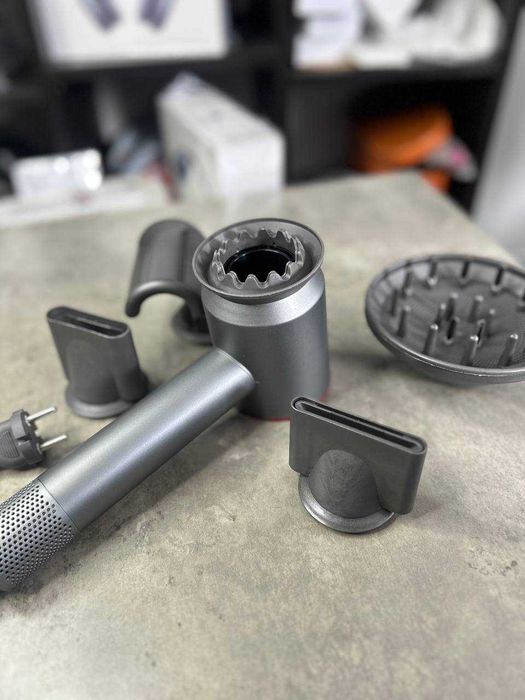 Фен Super Dyson з 5 насадками, елегантний сірий-рожевий