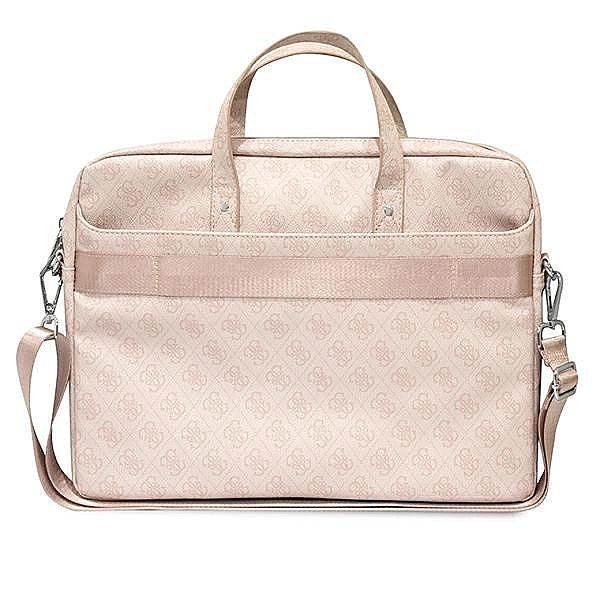 Torba Guess Saffiano 4G Triangle Logo na laptopa 16'' - różowa