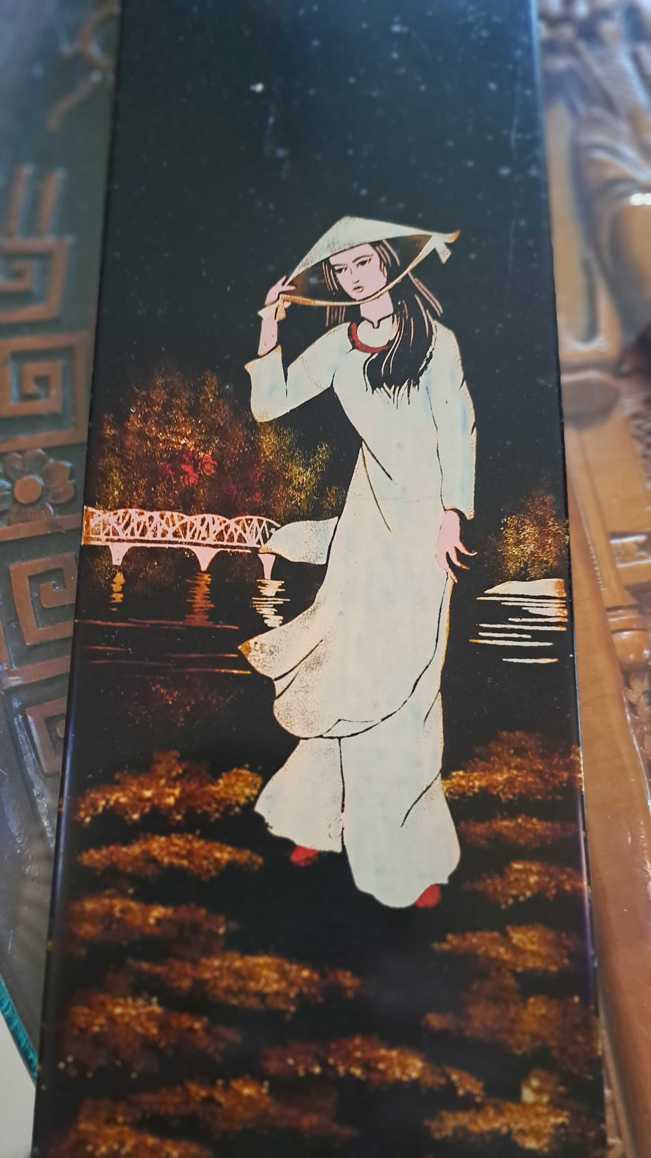 taca chińska metalowa 40x30