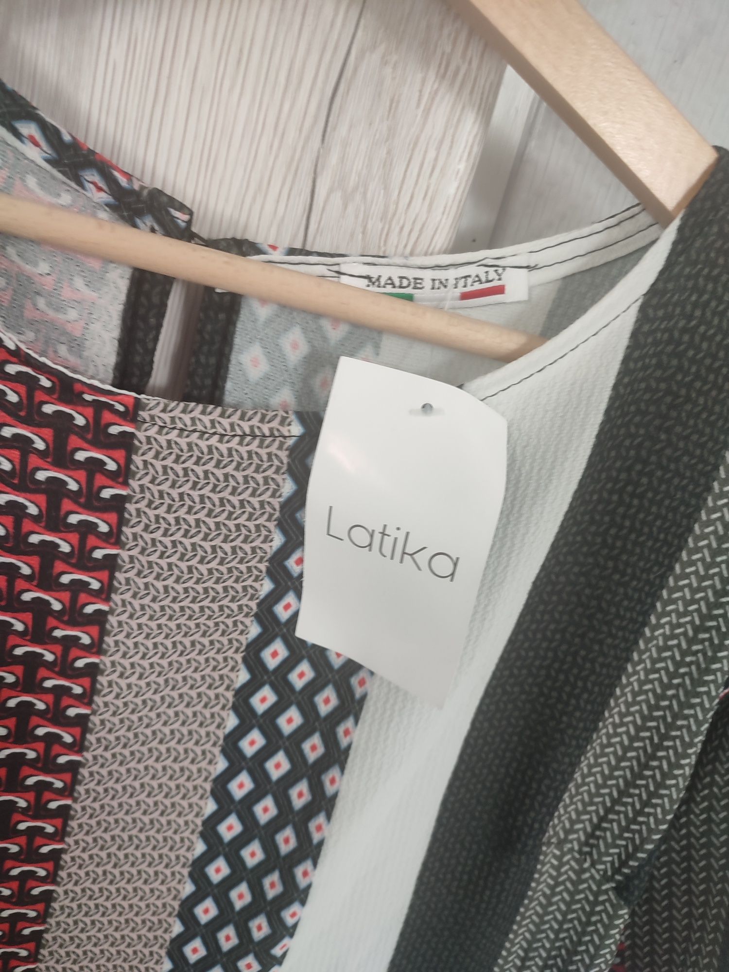 Sukienka w paski zielona - khaki , na lato