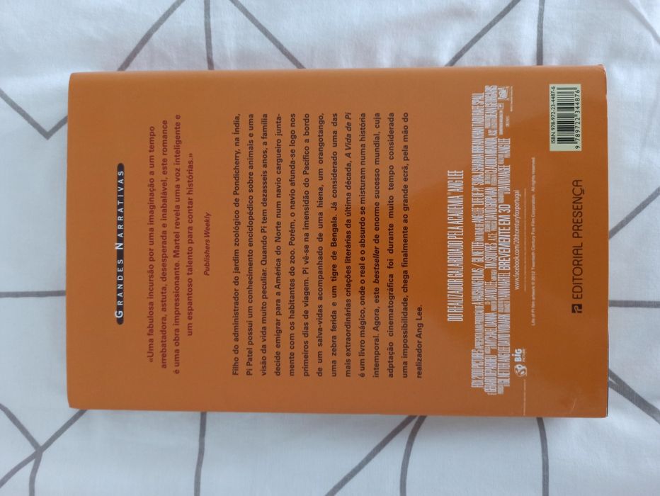 Livro "A vida de Pi" de Yann Martel