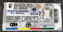 Bilet Puchar UEFA RAA Louvieroise vs SL Benfica Lizbona 2003 r.
