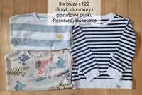 4 x bluza dresowa r. 122