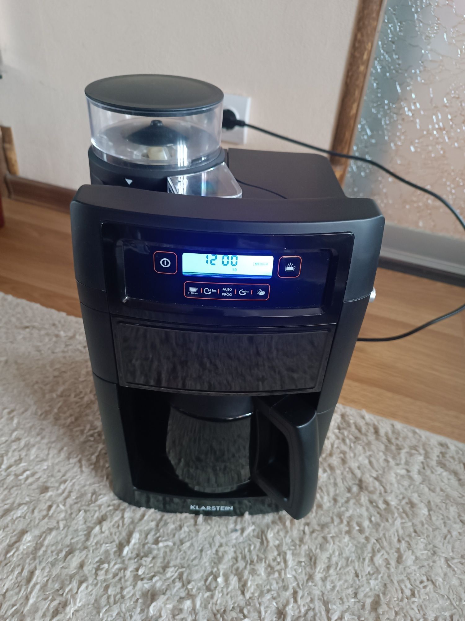 Кавоварка+кавомолка крапельна Klarstein Aromatica II Termo, чорна