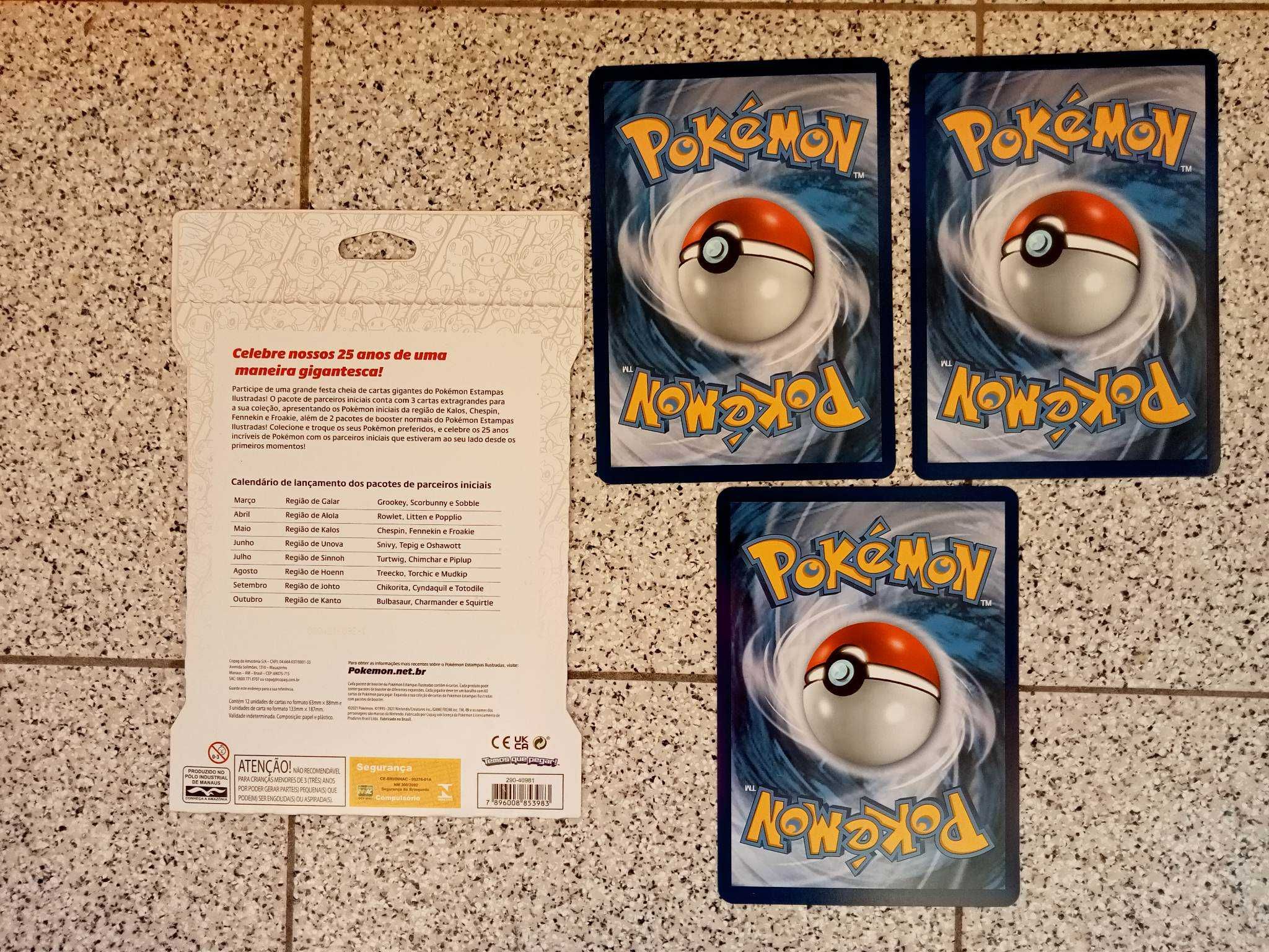 Pack de 3 Cartas extra grandes Pokémon