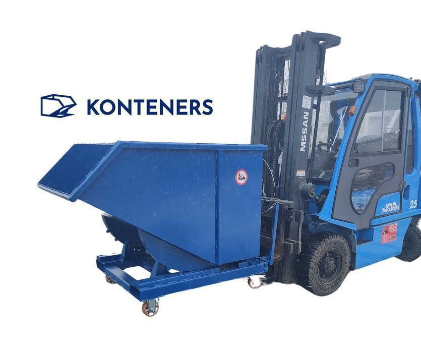 Kontener samowyładowczy do wózka widłowego na złom 1m3