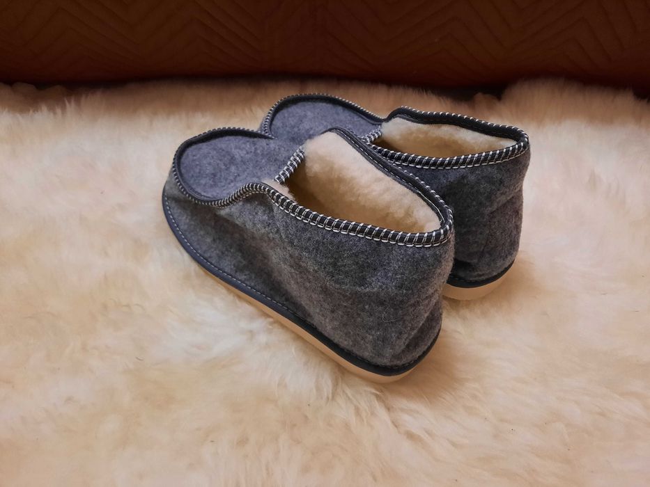 Чоловічі та жіночі кімнатні чуні-калоші з овчиною, тапочки-чуні