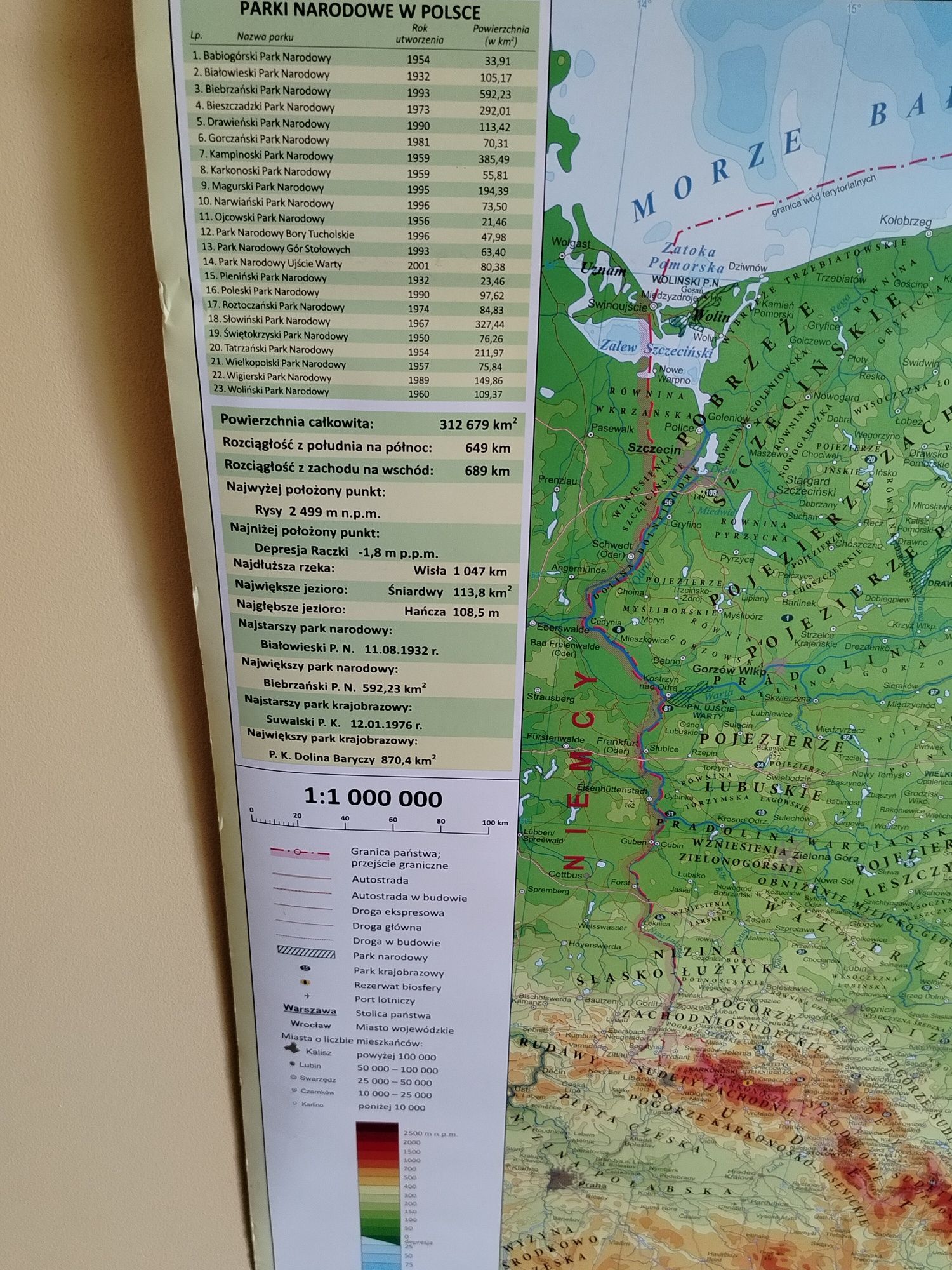 Ścienna mapa polski - dwustronna