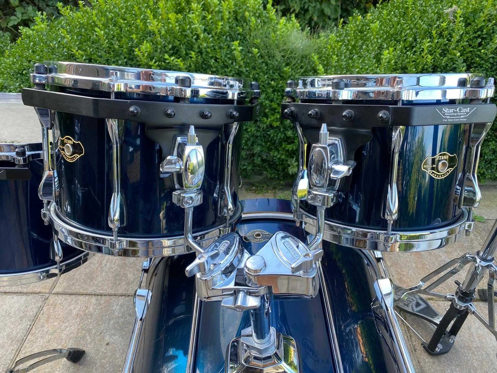 Tama superstar 10 12 14 perkusja + werbel statywy zestaw.