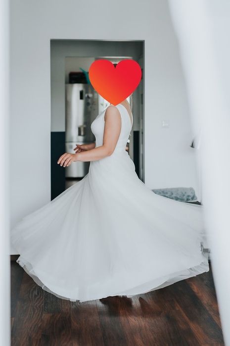 Suknia ślubna Paris Manufaktura Sukien Ślubnych 40/42 jedwabna klasyka