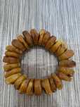 Pulseira masculina antiga cera de abelha original pedra ábaco contas