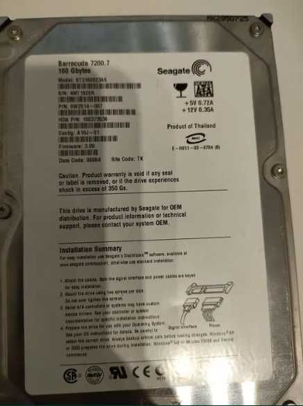 Dysk twardy Samsung HDD 160GB SATA