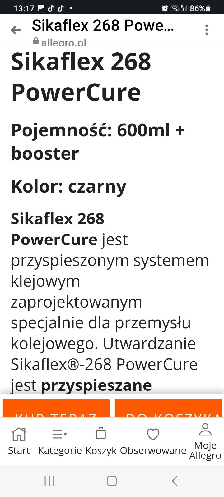 Klej sikaflex 268 power cure