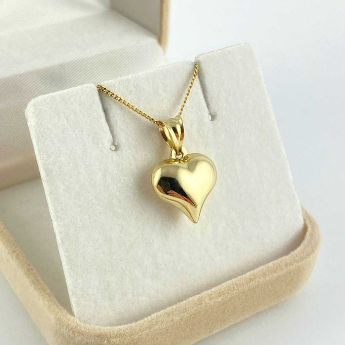 ZŁOTA zawieszka lśniące SERDUSZKO PR. 585 (14K)