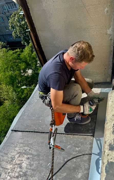 Ремонт крыши (даху) балкона. Кровельные (высотные) работы