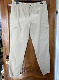 Spodnie męskie bojówki bezowe w38 l34 nowe