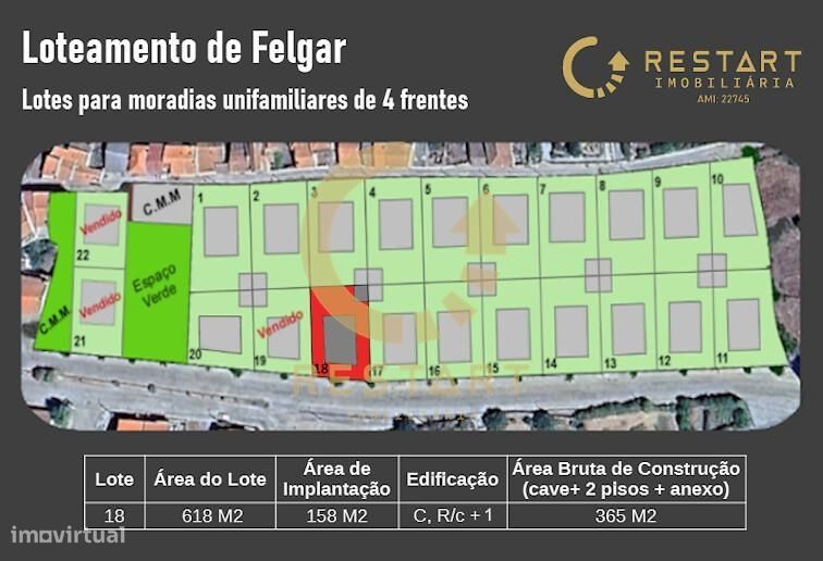 Vendo Lote para construção de moradia unifamiliar em Loteamento aprova