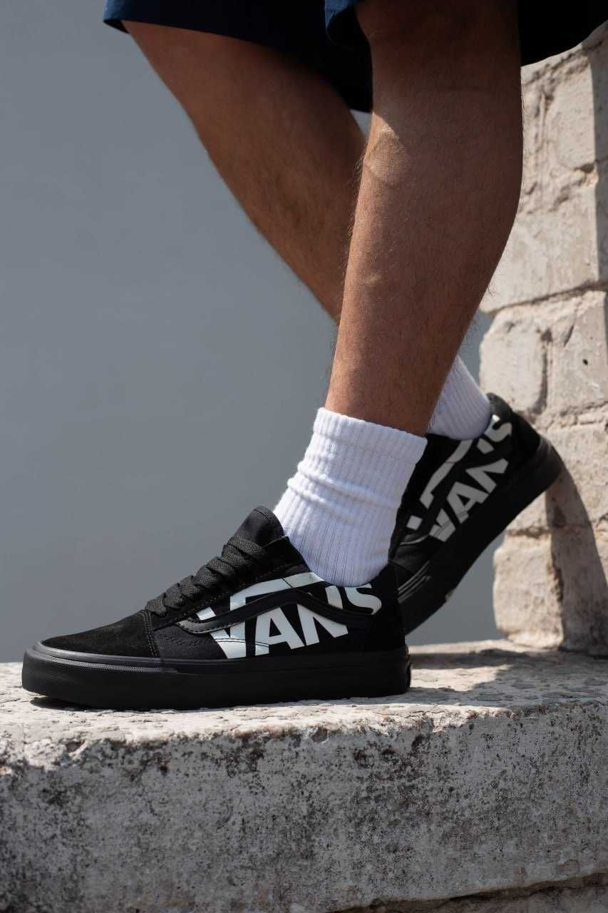 Чоловічі кеди Ванс олд скул Vans Old Skool black white РОЗПРОДАЖ