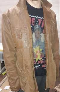 Пиджак кожаный мужской бу