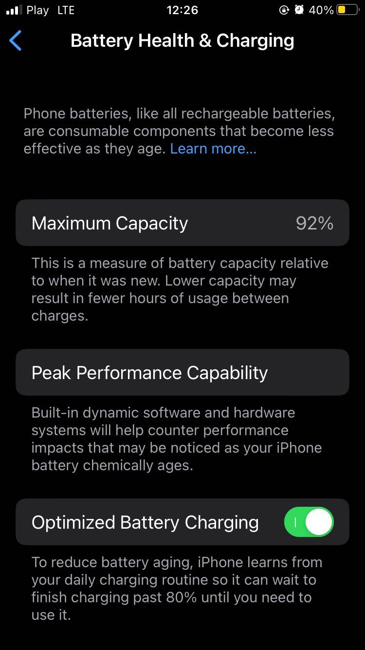 Iphone SE 2020 85% baterii