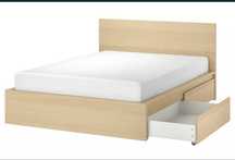 Cama MALM ( cor de carvalho )