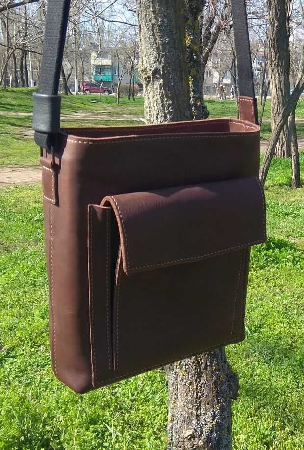 Кожаная мужская сумка планшет мессенджер . Ручная работа. Handmade.