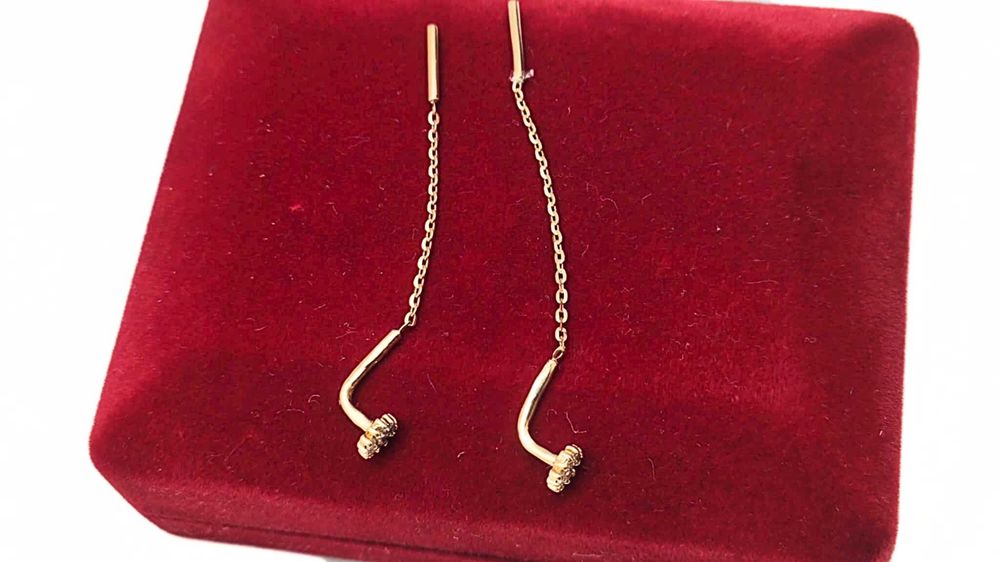 Eleganckie długie kolczyki próby 585 - 1,02g