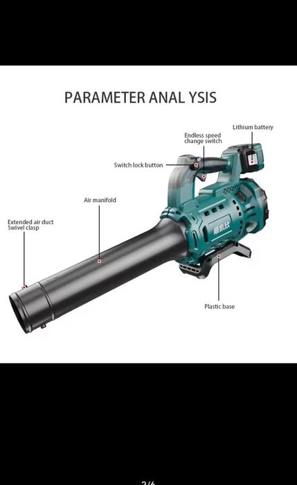 Dmuchawa do liści śniegu akumulatorowa dużej mocy 3000W  2x aku 6ah 48