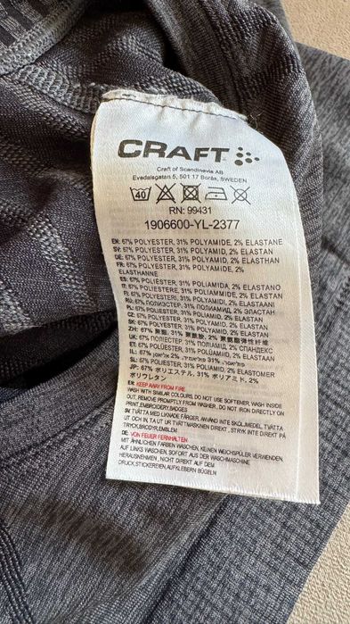 Komplet bielizny termoaktywnej, kalesony i koszulka Craft, r S-idealny